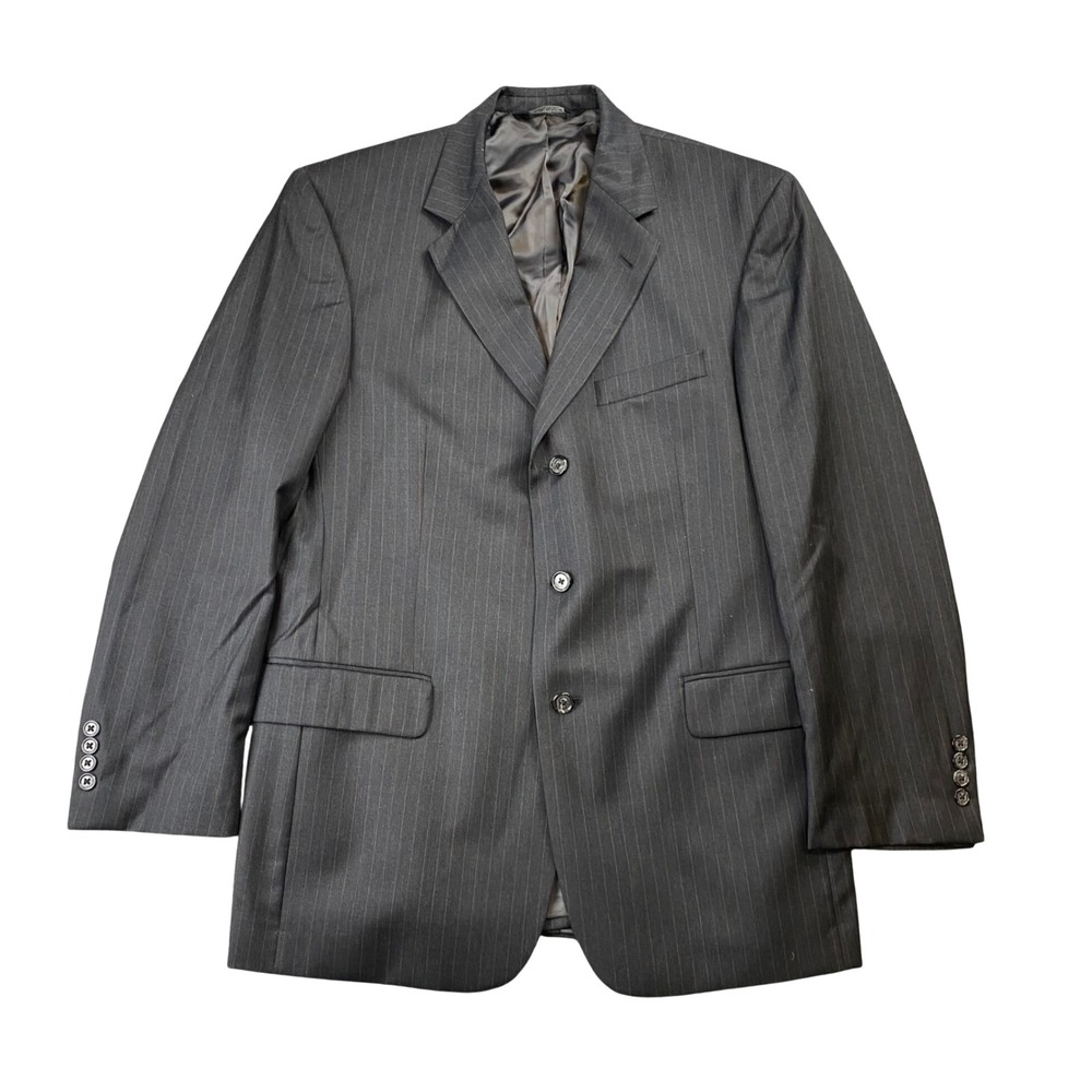 Jos A Bank Signature Collection Mens 41R Charcoal Pinstripe 100 Wool Jacket Only